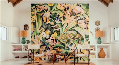 Elitis Matieres a Vegetales VP 992 01.  Exotic jungle design wallpaper panoramic mural.  Click for details and checkout >>