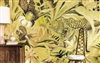 Elitis Matieres a Vegetales VP 992 03.  Exotic yellow and green jungle design wallpaper panoramic mural.  Click for details and checkout >>