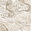Elitis Domino Flirt Aquatique RM 255 02.  Tan and white floral pattern art deco wallpaper.  Click for details and checkout >>