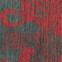 Elitis Pop RM 895 82.  Teal and red floral handcrafted wallpaper.  Click for details and checkout >>