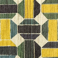 Elitis Pop RM 894 22.  Green and yellow circle geometric handcrafted wallpaper.  Click for details and checkout >>
