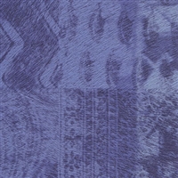 Elitis Memoires Kilim VP 654 04.  Plum purple faux horsehide patchwork print wallpaper.  Click for details and checkout >>
