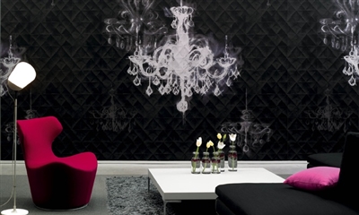 Elitis Pleats TP 200 01.  Haunted Chandelier Wallpaper.  Click for details and checkout >>