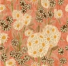 Elitis Volver VP 922 02.  Pastel orange floral, vinyl raffia embossed wallpaper for a wall. Click for details and checkout >>