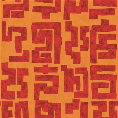 Elitis Voiles De Papier Messages TP 331 03.  Orange abstract geometric square print wallpaper.  Click for details and checkout >>