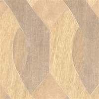 Elitis Nappees RM 435 10.  Tan custom inlay geometric pattern real wood wallpaper.  Click for details and checkout >>