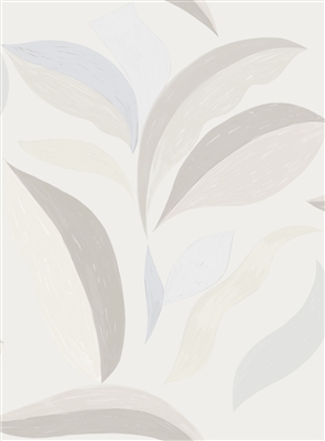 Elitis Flower Power TP 300 01.  Soft white oversized botanical leafy wallpaper.  Click for details and checkout >>