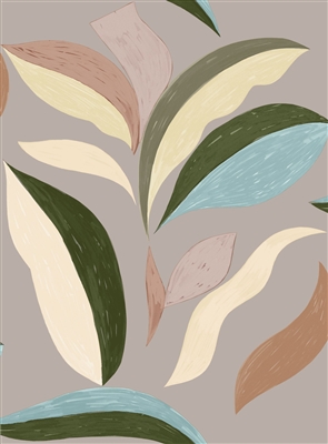 Elitis Flower Power TP 300 06.  Pastel multicolor oversized botanical leafy wallpaper.  Click for details and checkout >>