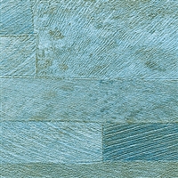 Elitis Nomades VP 893 41.  Reclaimed Aqua Blue Wood Plank Wallpaper. Click for details and checkout >>