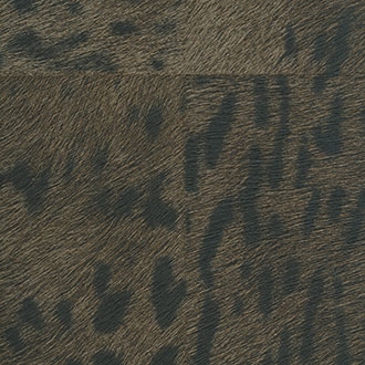 Elitis Memoires Panthere VP 653 04.  Dark brown faux hide leopard print wallpaper.  Click for details and checkout >>