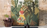 Elitis Natural Mood La Passion de Diego vinyl basket weave Frida Kahlo portrait panoramic mural.  Click for details and checkout >>