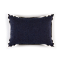 Elitis Philia CO 189 49 02  Bleu encre viscose linen sold color mid size accent pillow.  Click for details and checkout >>