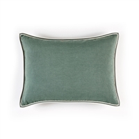 Elitis Philia CO 189 62 02   Schiste green viscose linen sold color mid size accent pillow.  Click for details and checkout >>