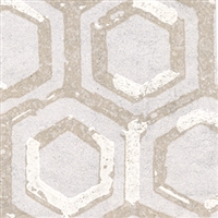 Elitis Domino Revivals RM 252 01.  White hexagon pattern art deco wallpaper.  Click for details and checkout >>