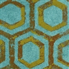 Elitis Domino Revivals RM 252 06.  Turquoise hexagon pattern art deco office wallpaper.  Click for details and checkout >>