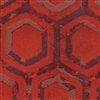 Elitis Domino Revivals RM 252 08.  Red hexagon pattern art deco dining room wallpaper.  Click for details and checkout >>