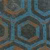 Elitis Domino Revivals RM 252 12.  Blue hexagon pattern art deco man cave wallpaper.  Click for details and checkout >>