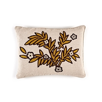Elitis Riviera CO 187 26 02 Gold linen whimsical botanical accent throw pillow.  Click for details and checkout >>