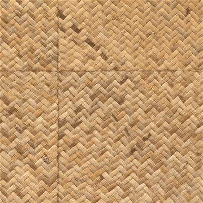 Elitis Matieres a Vegetales VP 984 04.   Tan embossed vinyl wallpaper grass cloth aspect. Click for details and checkout >>