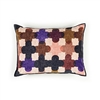 Elitis Saint Paul 192 53 02 printed amethyst velvet cross pattern with black piping accent pillow cover.  Click for details and checkout >>