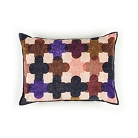 Elitis Saint Paul 192 53 02 printed amethyst velvet cross pattern with black piping accent pillow cover.  Click for details and checkout >>