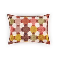 Elitis Saint Paul 192 57 02 printed corail velvet cross pattern with black piping accent pillow cover.  Click for details and checkout >>