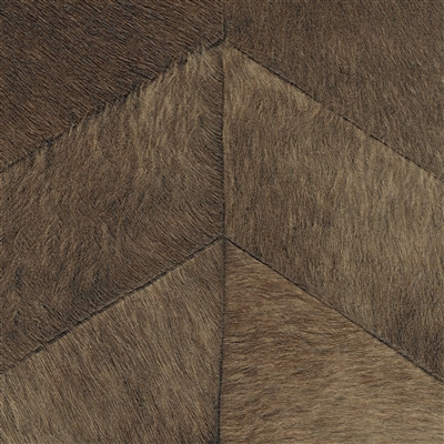 Elitis Sauvages Sante Fe VP 968 71.   Dark brown embossed vinyl wallpaper chevron faux animal hide. Click for details and checkout >>
