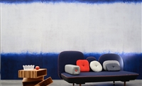 Blue and white horizontal stripe wall panoramic.  Click for details and checkout >>