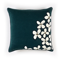 Elitis Sophia CO 188 68 01 Obsidian.  Emerald green viscose & linen whimsical floral accent throw pillow.  Click for details and checkout >>