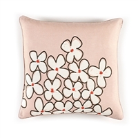Elitis Sophia CO 188 57 01 Sweet Pink viscose & linen whimsical floral accent throw pillow.  Click for details and checkout >>