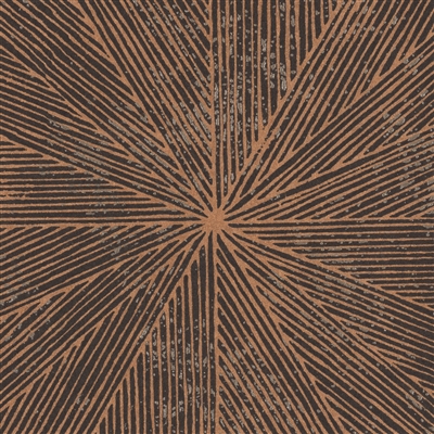 Elitis Grand Hotel Stardust TP 336 04.  Brown and orange sunburst pattern art deco wallpaper.  Click for details and checkout >>