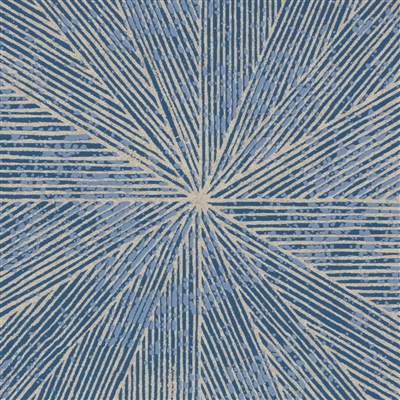 Elitis Grand Hotel Stardust TP 336 12.  Blue sunburst pattern art deco wallpaper.  Click for details and checkout >>
