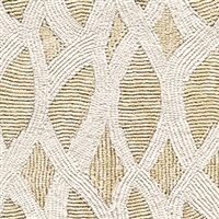 Elitis Perles VP 912 05.  Khaki lace embossed vinyl beaded wallpaper. Click for details and checkout >>