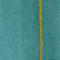 Elitis Volver VP 921 10.  Teal with yellow vertical stripe vinyl raffia effect wallpaper for a wall. Click for details and checkout >>