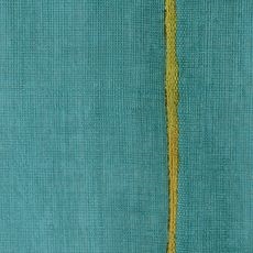 Elitis Volver VP 921 10.  Teal with yellow vertical stripe vinyl raffia effect wallpaper for a wall. Click for details and checkout >>