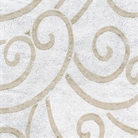 Elitis Domino Volutes RM 253 01.  White metallic curlicue pattern art deco wallpaper.  Click for details and checkout >>