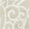 Elitis Domino Volutes RM 253 02.  White & khaki curlicue pattern art deco wallpaper.  Click for details and checkout >>