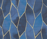 Elitis Soie Changeante VP 932 41.  Royal blue botanical vinyl silk effect wallpaper for a wall. Click for details and checkout >>