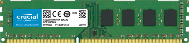 Crucial Micron CT102464BD160B.C16FN 8GB DDR3L-1600 UDIMM NON ECC DESKTOP MEMORY. BULK. IN STOCK.