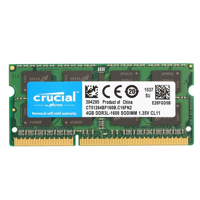 Crucial 8GB CT4G3S160BJM DDR3 1600 MHz SO-DIMM Mac Memory. BULK. IN STOCK.