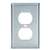 Eaton Wiring Devices 93101-BOX Receptacle Wallplate, 4-1/2 in L, 2-3/4 in W, 1 -Gang, 302 Stainless Steel