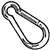 Baron 2450-1/4 Spring Hook Snap Link, Steel, Zinc