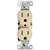 Eaton Wiring Devices TR270V-BOX Duplex Receptacle, 2 -Pole, 15 A, 125 V, Push-in, Side Wiring, NEMA: 5-15R, Ivory