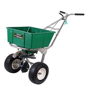 Lesco High Wheel Fertilizer Spreader with Manual Deflector - 80 Lbs. Hopper