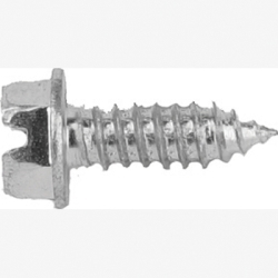 Indented Hex/Slotted License Plate Screws, Size: 14 x 3/4", Head Size: 3/8" IND, Finish: Zinc, 100
