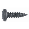 Philips Pan Head Sheet Metal Screw Black Finish, Size: #10, Size: 1", Qty: 10, Other: