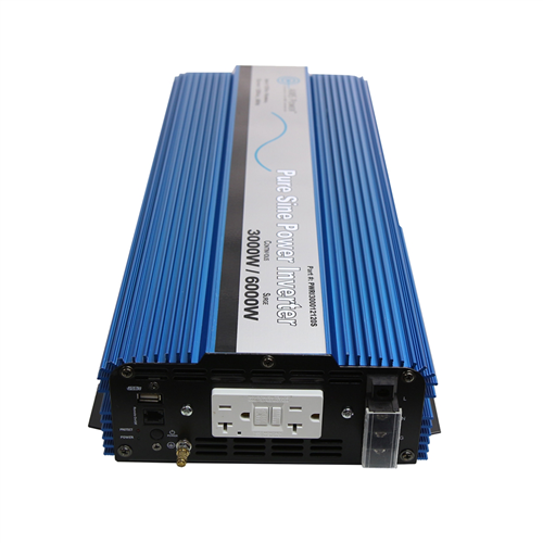 3000 Watt Pure Sine Inverter w/ USB & Remote Port 12 VDC to 120 VAC