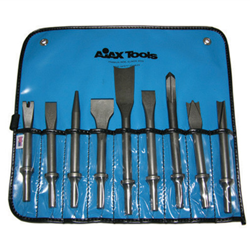 Pneumatic Bit Set, Chisels, 9 Piece, With A905, A906, A907, A908, A909, A910, A911, A912 and A932