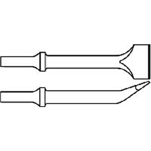 Pneumatic Bit, Angle Chisel, .401 Shank Turn Type, Length 6-3/4"