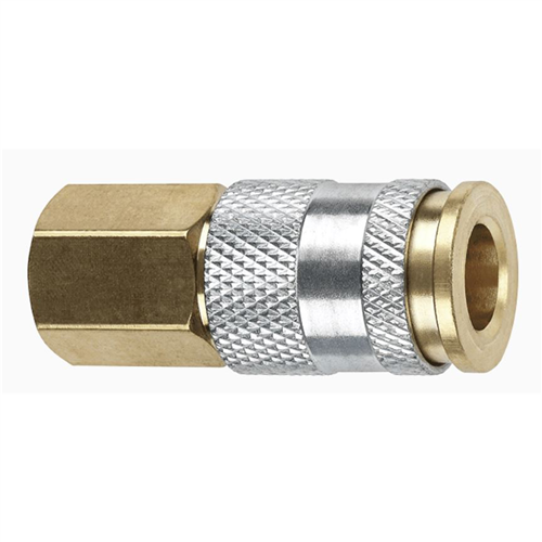 1/4" Coupler with 1/4" Female threads HI-FLO Brass- Pack of 10